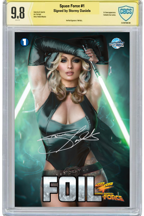 STORMY DANIELS: SPACE FORCE #1 - SHIKARII - NICE BLACK ROBE FOIL - LTD 100